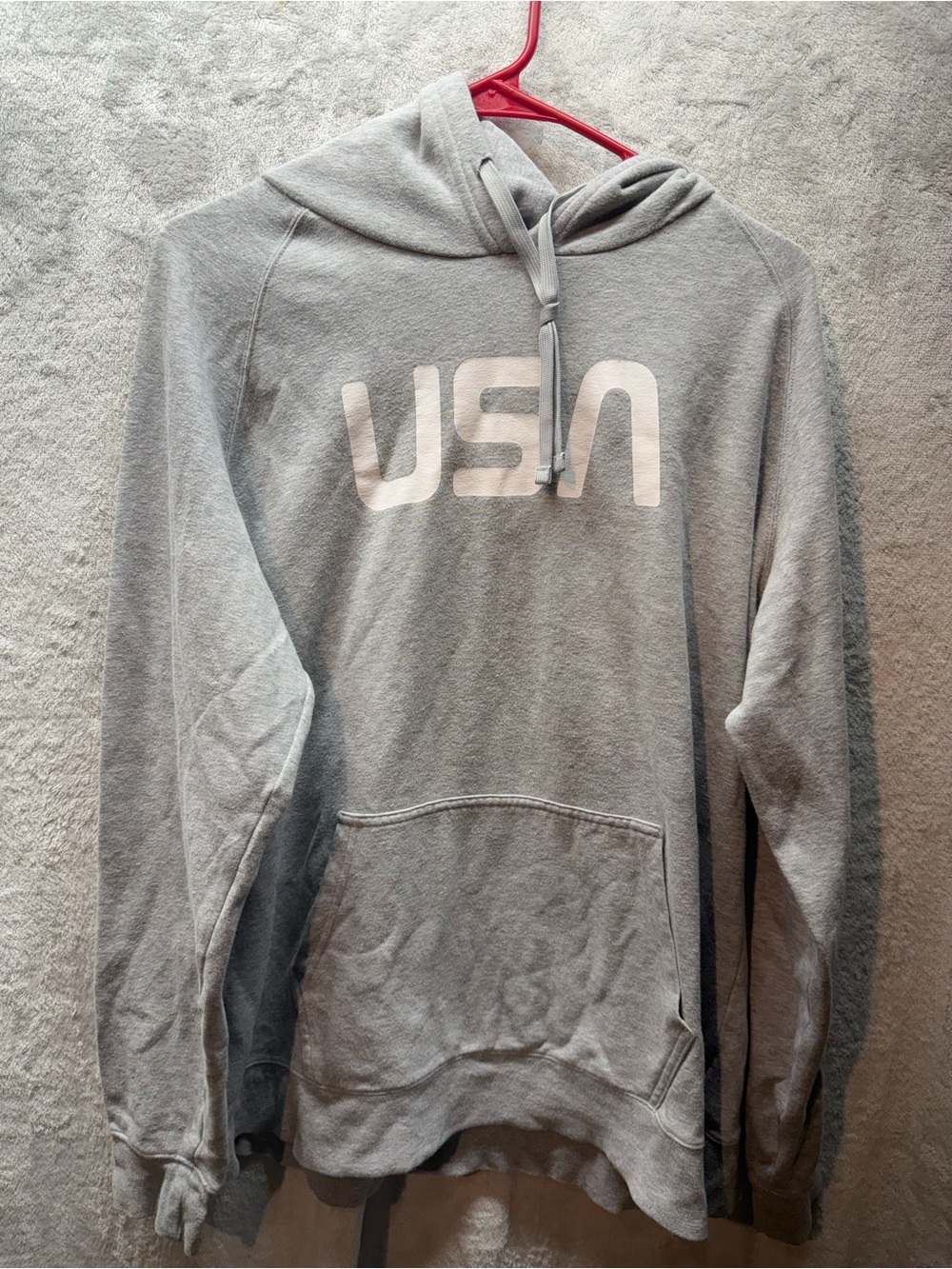 The North Face Gray 'USA' Men's Hoodie Sweatshirt
